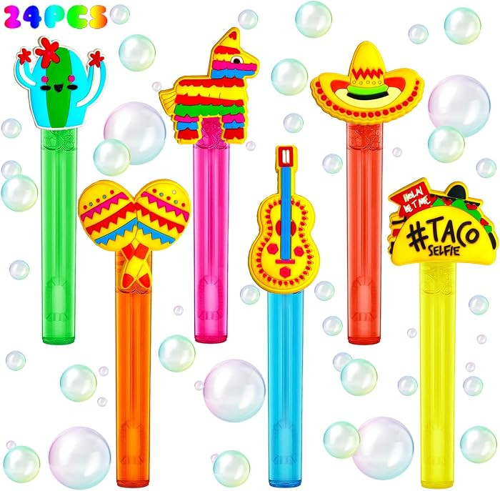 Fiesta Party Favors,24Pcs Mexican Taco Bubble Wand for Cinco De Mayo Fiesta Birthday Party Suppli... | Amazon (US)