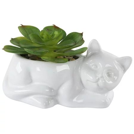 Mainstays Ceramic Cat Planter Succulent | Walmart (US)