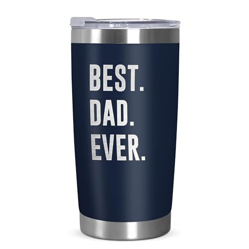 TEEZWONDER Dad Gifts from Daughter Son - Navy 20 oz Stainless Steel Insulated Coffee Tumbler with Lid - Father Day Gifts for Men Him Husband Who Wants Nothing, Mens Dad Birthday Gift Ideas | Amazon (US)