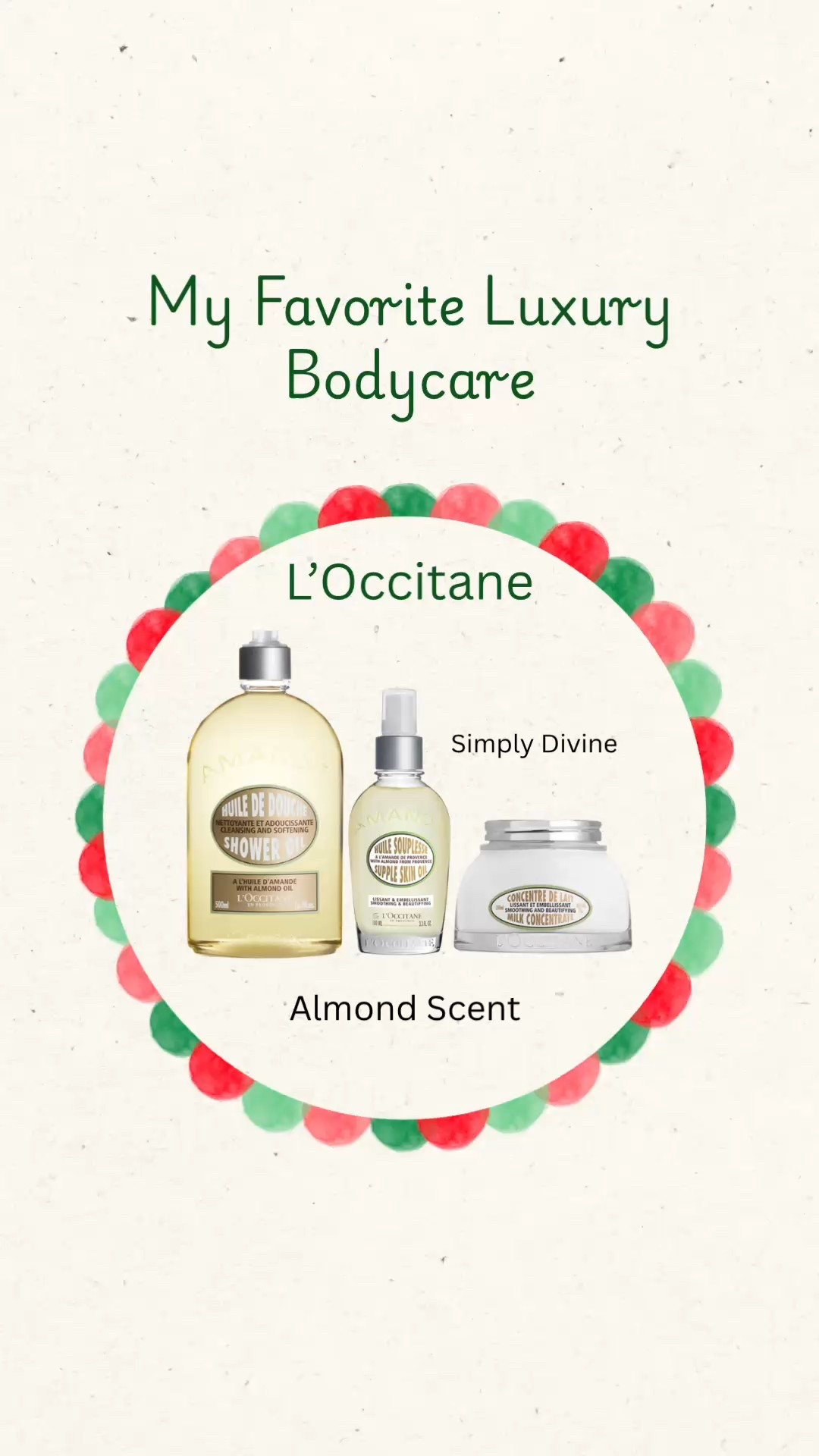 If you love elevated body care that actually works, L’Occitane is it. I’ve been loyal to this brand for 25 years, and the almond line still has my heart. The scent is unreal—soft, cozy, and completely addictive. It leaves my skin nourished and feeling pampered every single time. A forever staple in my self-care routine.

#LTKselfcare #LTKHoliday #LTKGiftGuide