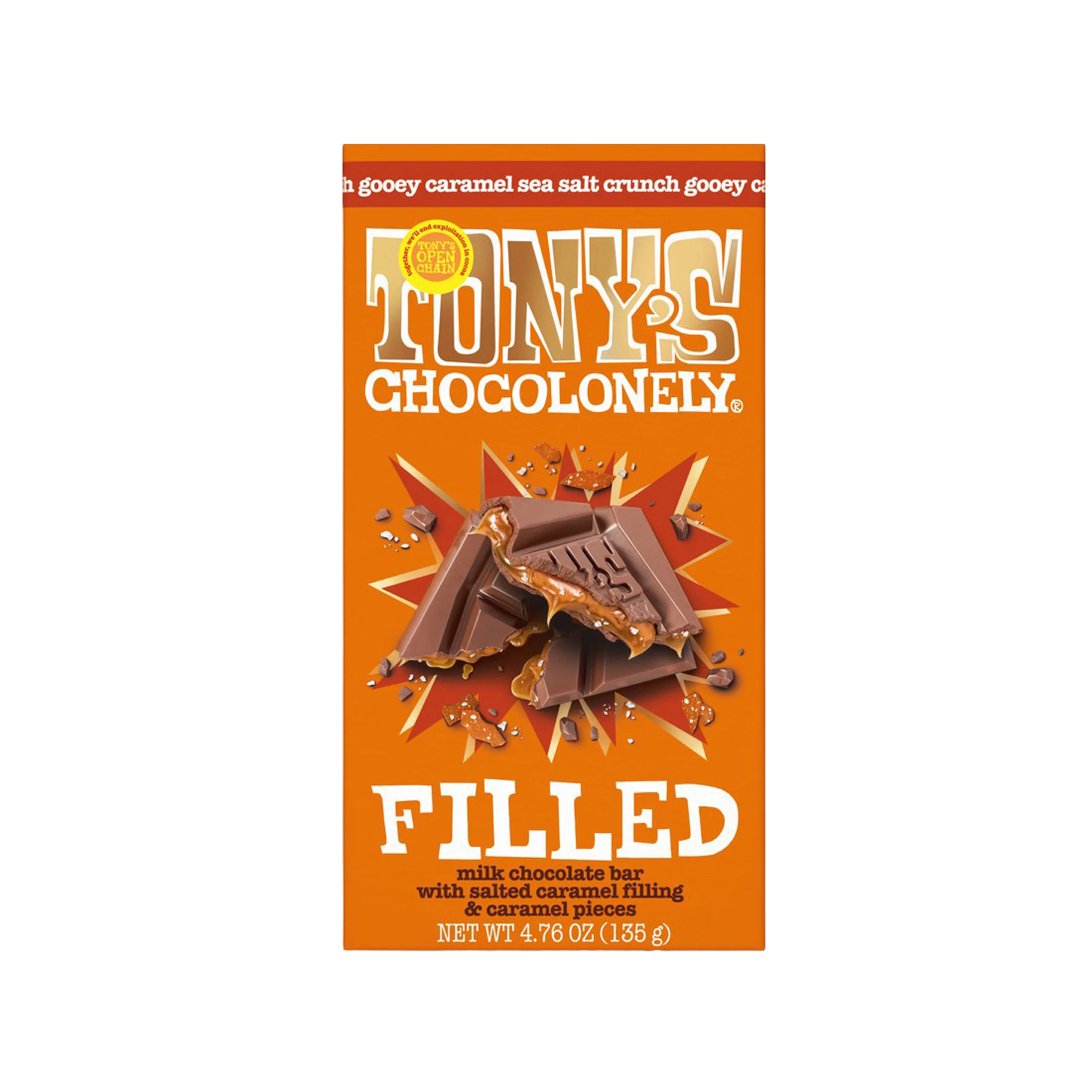 Tony's Chocolonely Filled Gooey Caramel Sea Salt Bar, 4.76 oz - Walmart.com | Walmart (US)