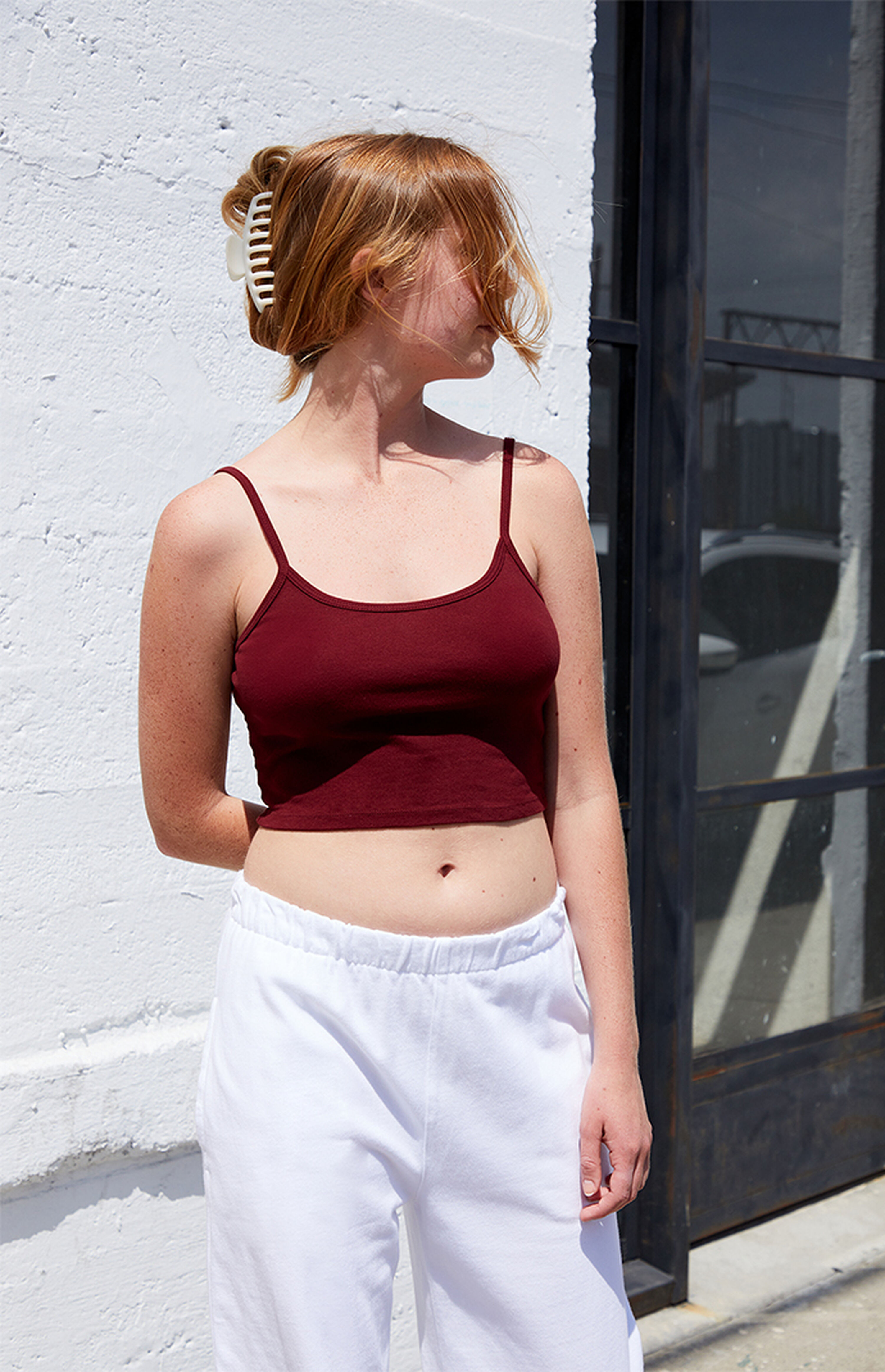 John Galt Burgundy Skylar Cropped Tank Top | PacSun