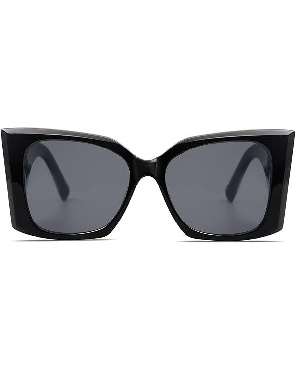 VANLINKER Trendy Oversized Square Cateye Sunglasses for Women Men Vintage Classy Big Cat Eye Shad... | Amazon (US)