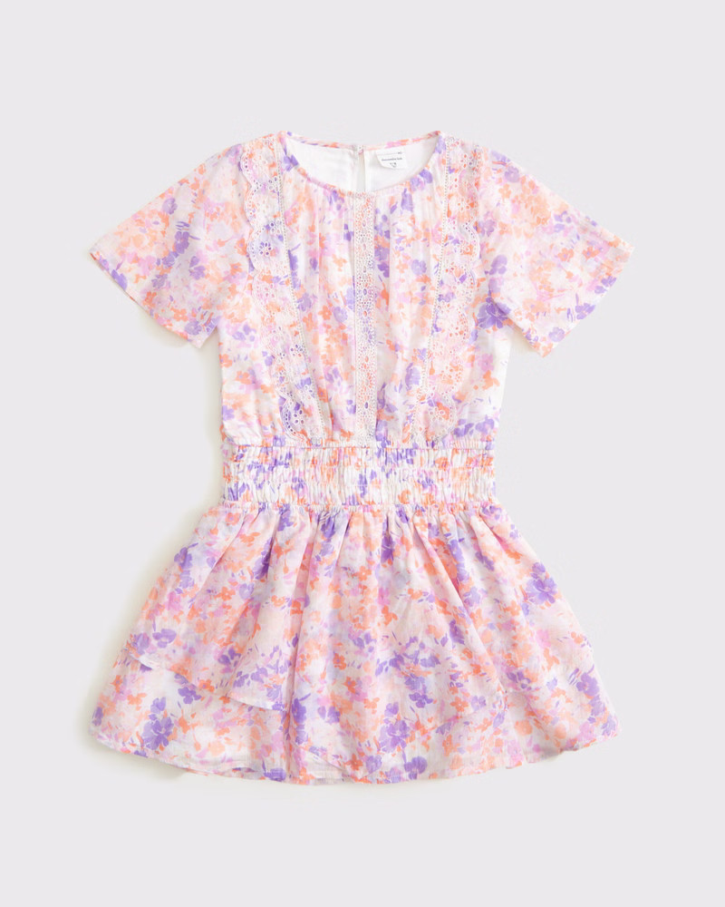 short-sleeve smocked waist mini dress | Abercrombie & Fitch (US)