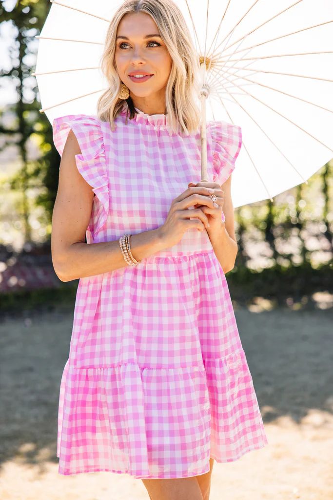 Best Day Ever Pink Gingham Babydoll Dress | The Mint Julep Boutique