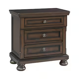 Picket House Furnishings Kingsley 3-Drawer Nightstand w/ USB in Walnut KT600NS - The Home Depot | The Home Depot