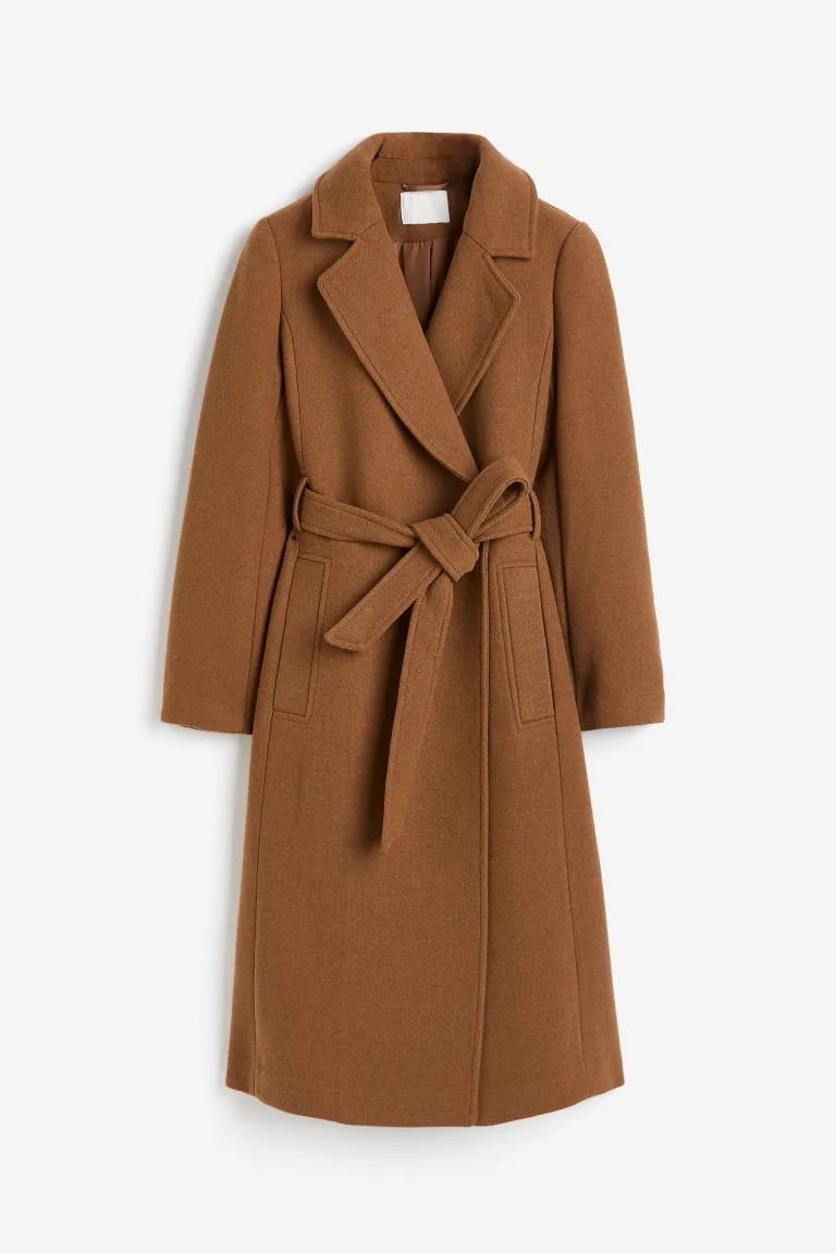 Tie Belt Coat - Light brown - Ladies | H&M US | H&M (US)