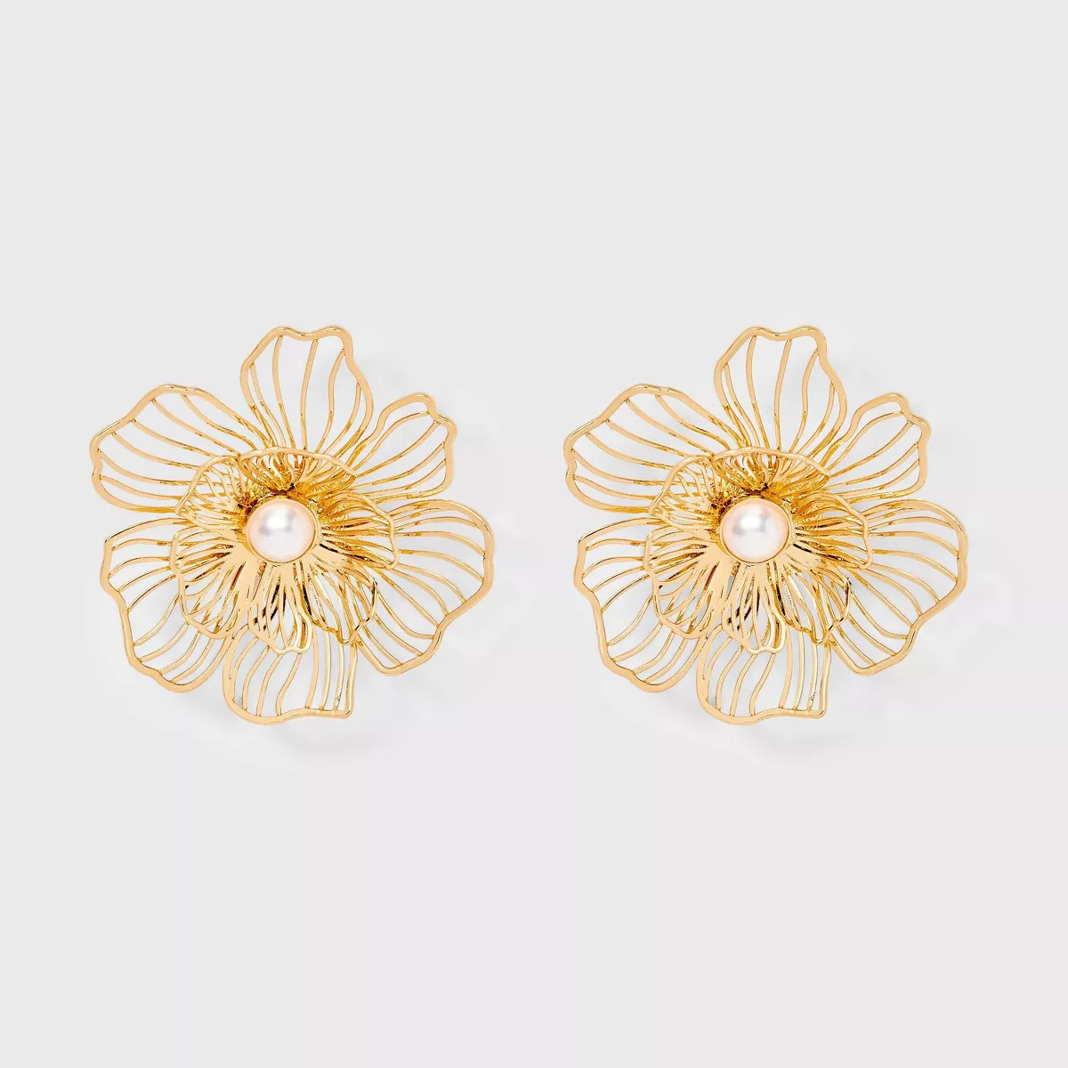 Floral Bloom Button Earrings - A New Day™ | Target