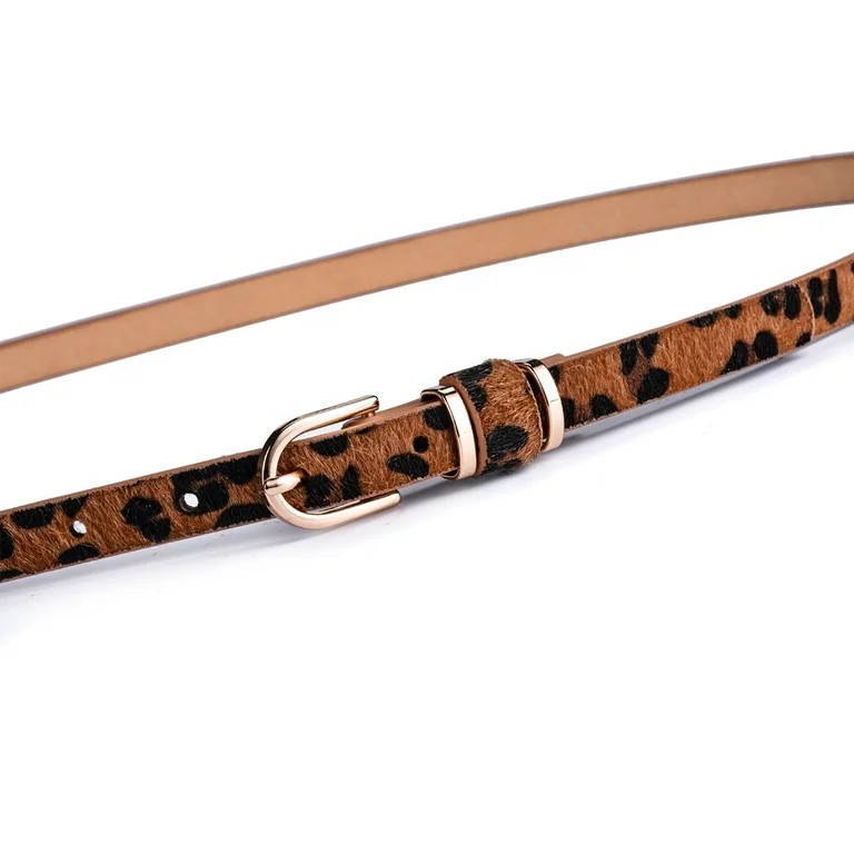 Beltox Women’s Skinny Leather Brown Lepoard Belt Waist or Hips Ornament Size 34 | Walmart (US)