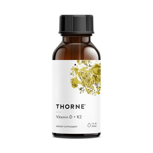 THORNE - Vitamin D + K2 Liquid with a Metered Dispenser - Vitamins D3 & K2 to Support Healthy Bones & Muscles* - 1 Fl Oz (30 ml) - 600 Servings | Amazon (US)