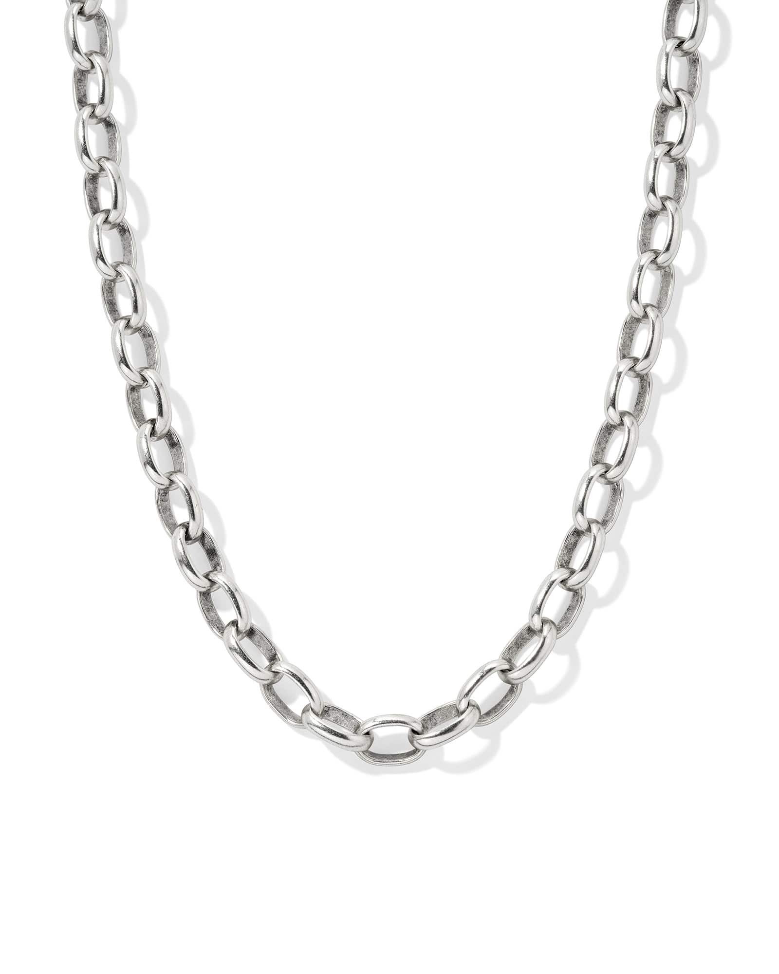 Kendra Scott Beau Link and Chain Necklace in Vintage Silver | Metal | Kendra Scott