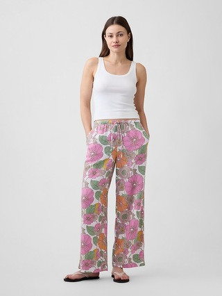 Mid Rise Pull-On Wide-Leg Pants | Gap Factory