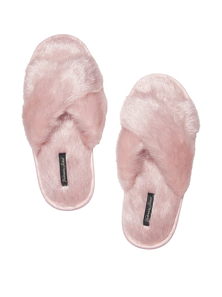 Criss Cross Faux Fur Slippers | Victoria's Secret (US / CA )