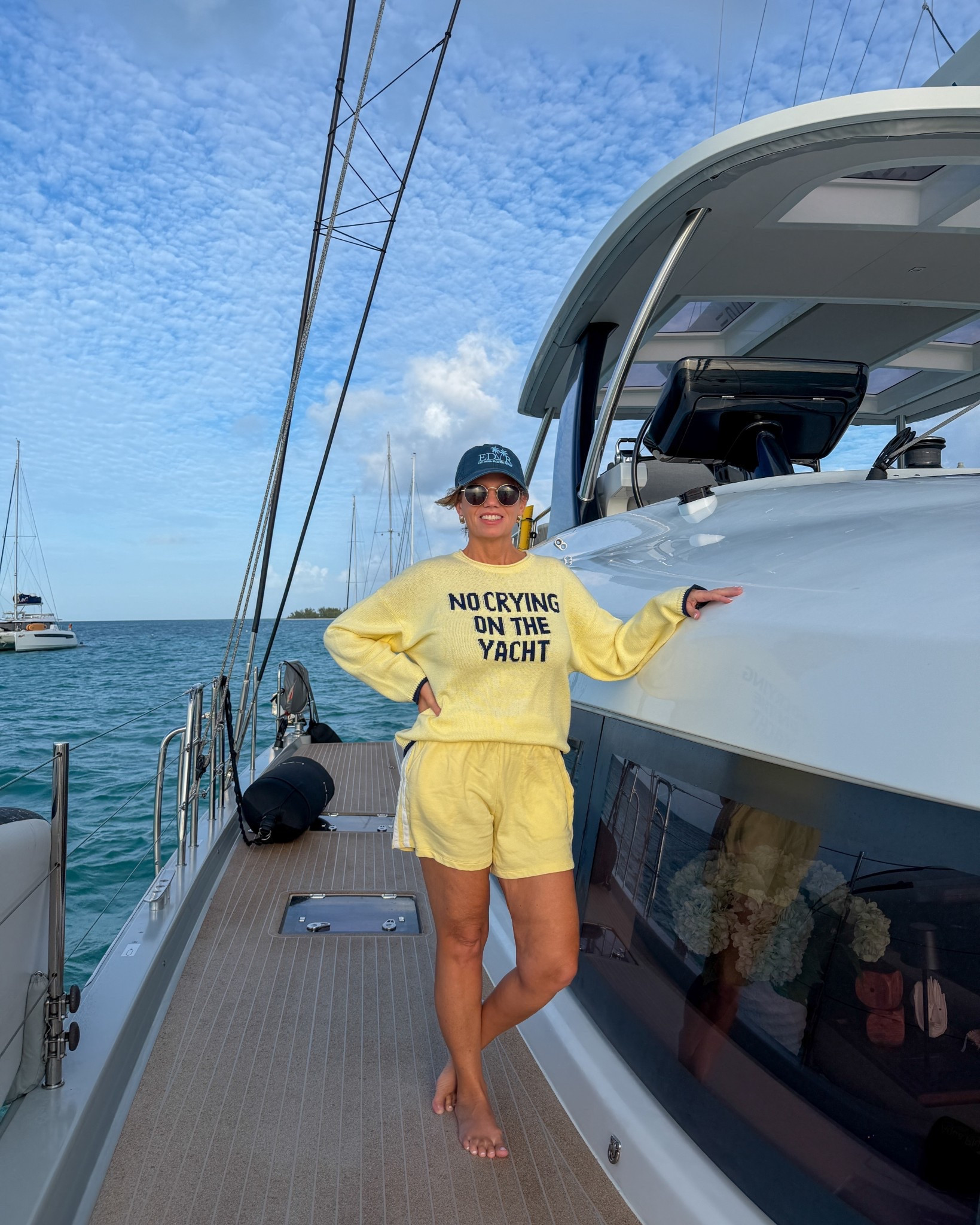 I found the cutest sweater for our Yacht Charter Vacation in the British Virgin Islands! Wearing size small 

#LTKTravel #LTKOver40 #LTKootd