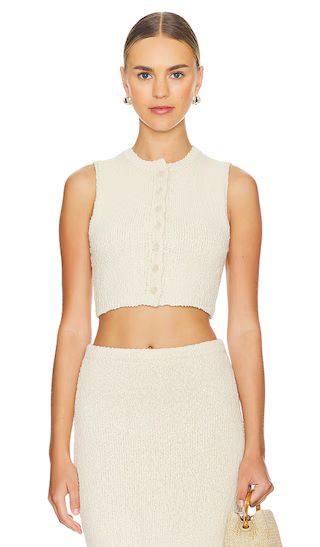 Agnese Cropped Vest in Cream | Revolve Clothing (Global)