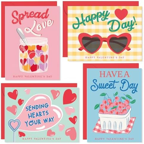 S&O Fun Happy Valentines Day Cards - Set of 24 Valentine Cards Boxed with Envelopes - Notes for G... | Amazon (US)