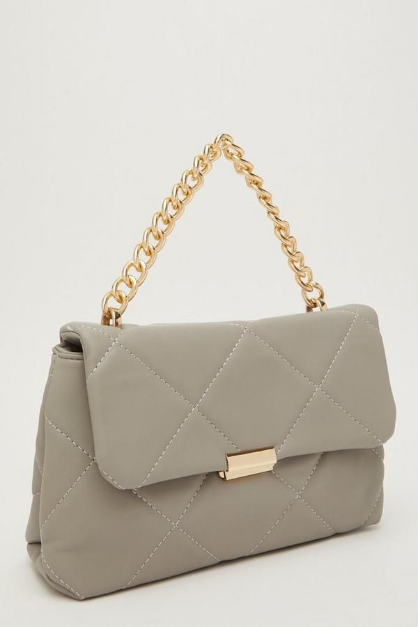 Grey Quilted Bag | Quiz Clothing (UK)