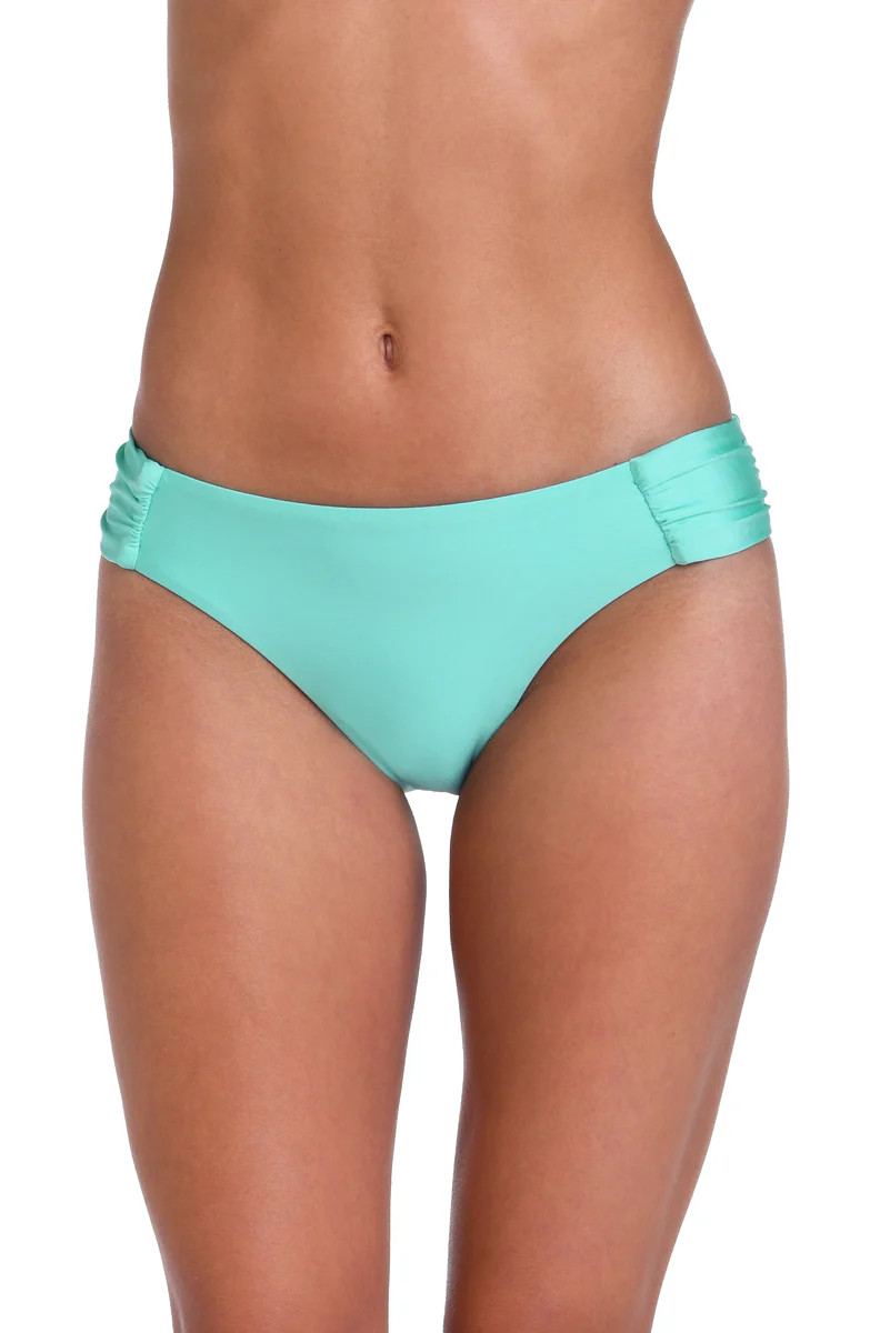 Sunshine 79 Sunshine Solids Side Shirred Hipster Bottom - Seaglass | La Blanca Swim