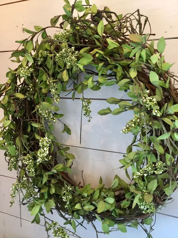Extra large wreath, greenery wreath, berry wreath, front door wreath, farmhouse wreath, grapevine... | Etsy (US)