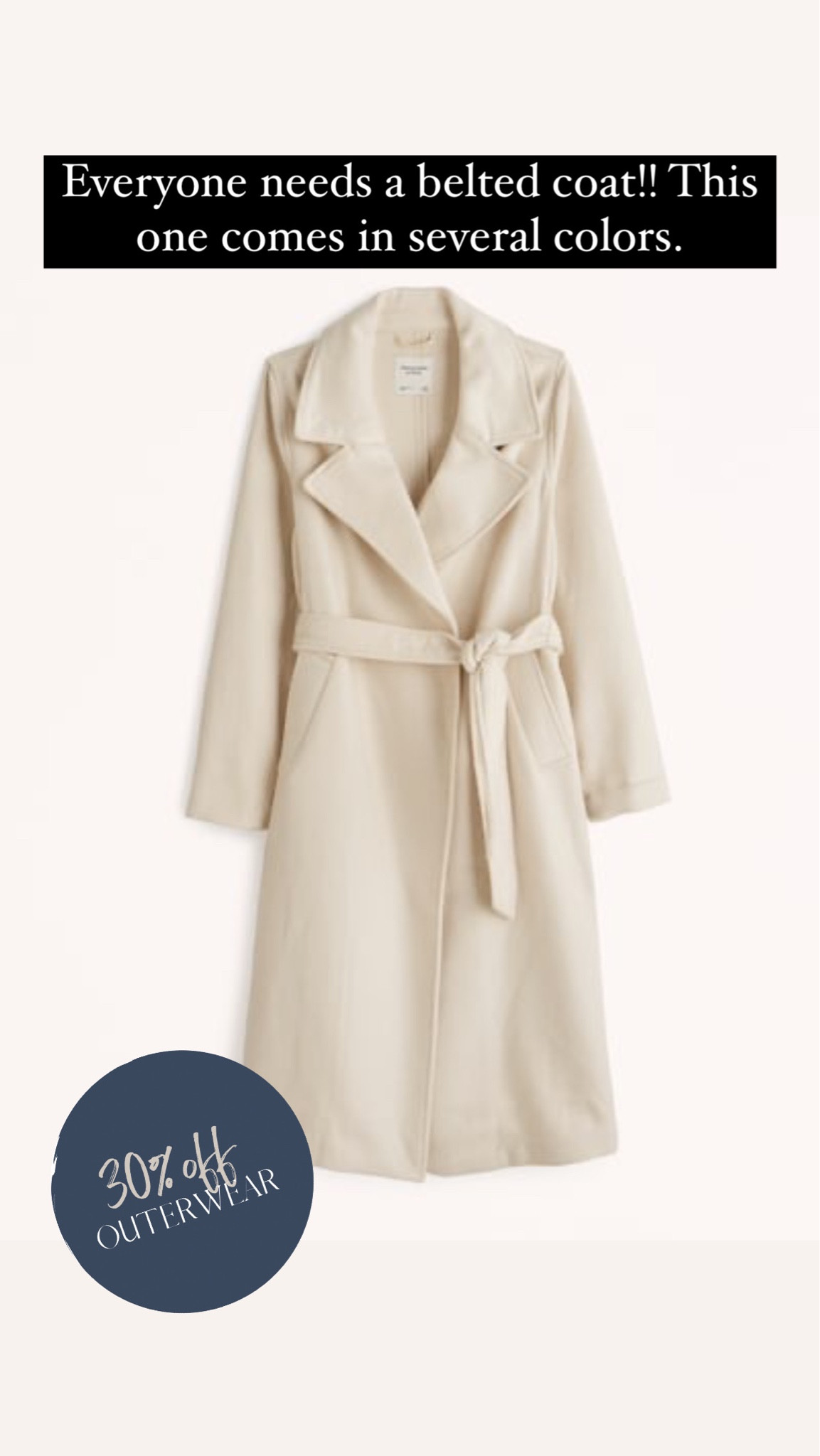 Belted coat - 30% off coats and jackets

#LTKsalealert #LTKSeasonal #LTKHoliday