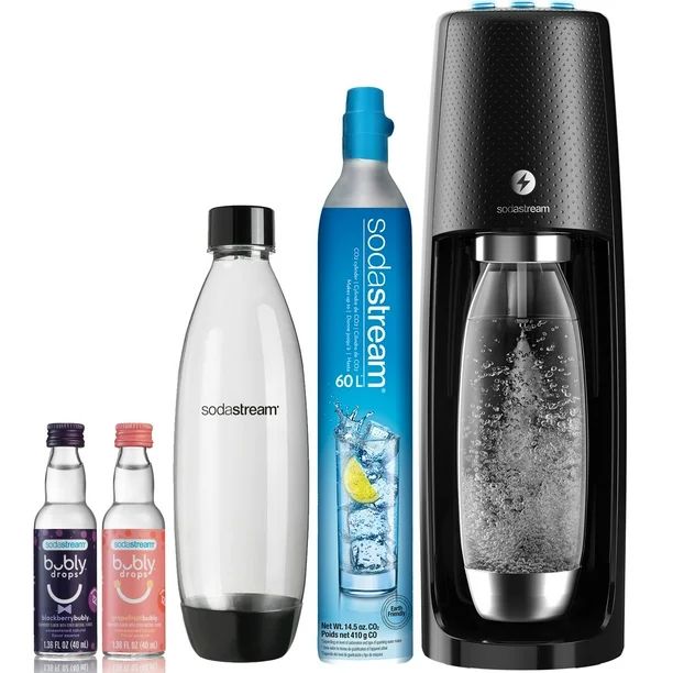 SodaStream One Touch Sparkling Water Maker (Black) Bundle with CO2, 2 BPA free Bottles and 2 bubl... | Walmart (US)