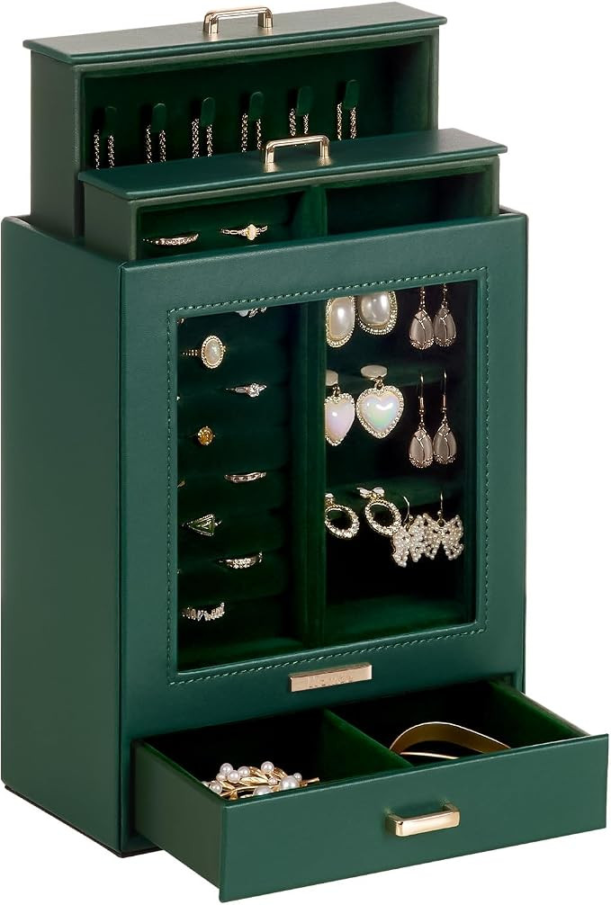 Homde Jewelry Organizer Girls Women Jewelry Box for Necklaces Rings Earrings Gift Bracelets Stora... | Amazon (US)