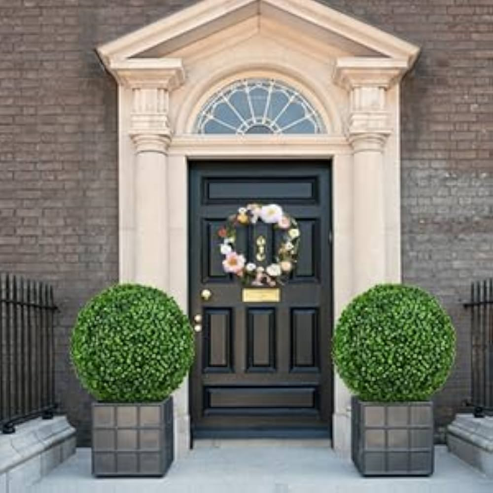 TITGGI 2 PCS 16.2 inch Artificial Plant Topiary Balls, 4 Layers Boxwood Balls, UV Resistant Artif... | Amazon (US)