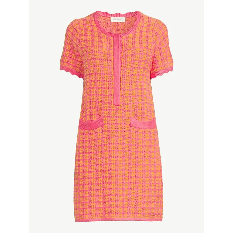 Free Assembly Women's Tweed Mini Sweater Dress with Short Sleeves | Walmart (US)