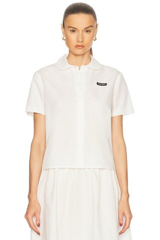 Miu Miu Button Up Top in White | FWRD 