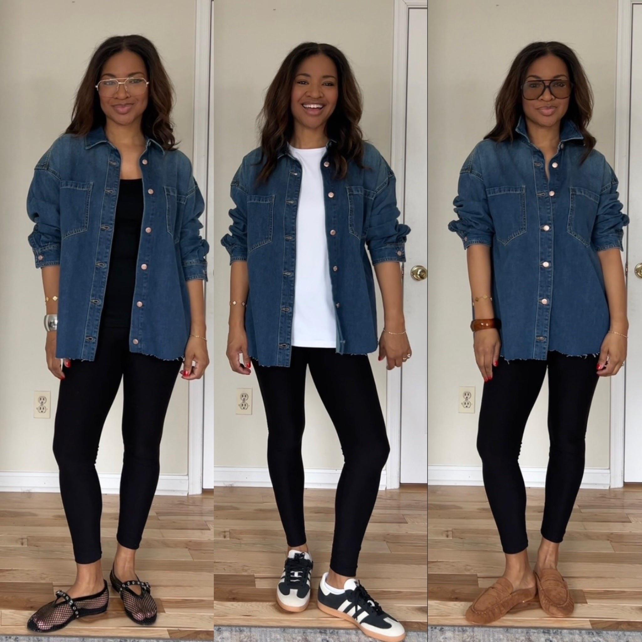 My exact button down is no longer in stock but I’m linking one from Old Navy which I recommend! Since that is already oversized, I recommend staying TTS in it. My white shirt runs long. It’s from Amazon and I’m wearing a medium. Also linking my exact Walmart leggings but I also loveeee the Aerie ones which I’ve linked! Size down 1/2 in the adidas sneakers.

#LTKootd #LTKgrwm #LTKOver40