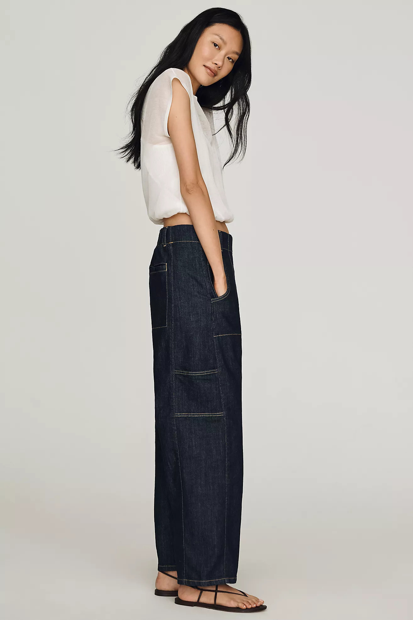 Maeve Painters Mid-Rise Tapered Jeans | Anthropologie (US)