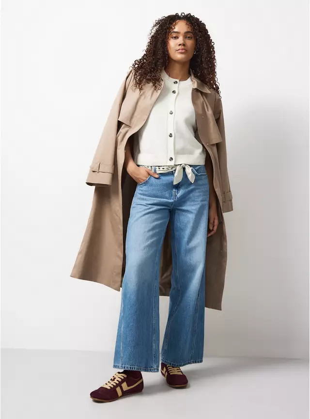 Cream Boxy Button Up Cardigan L | Tu Clothing