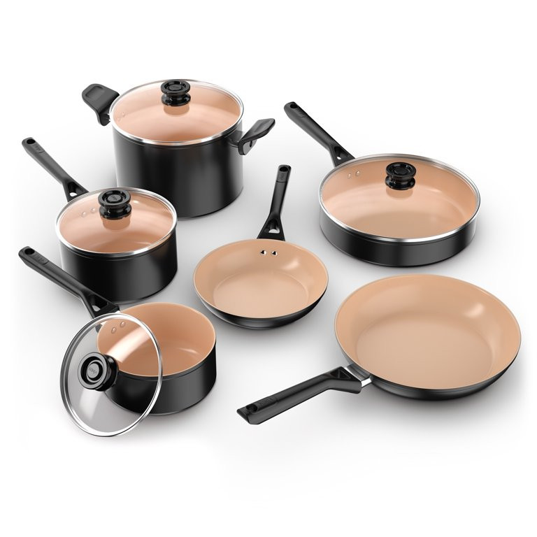 Ninja 10 Piece Non-Stick Ceramic Cookware Set, PTFE Free, Oven Safe to 350°F,Induction Compatibl... | Walmart (US)