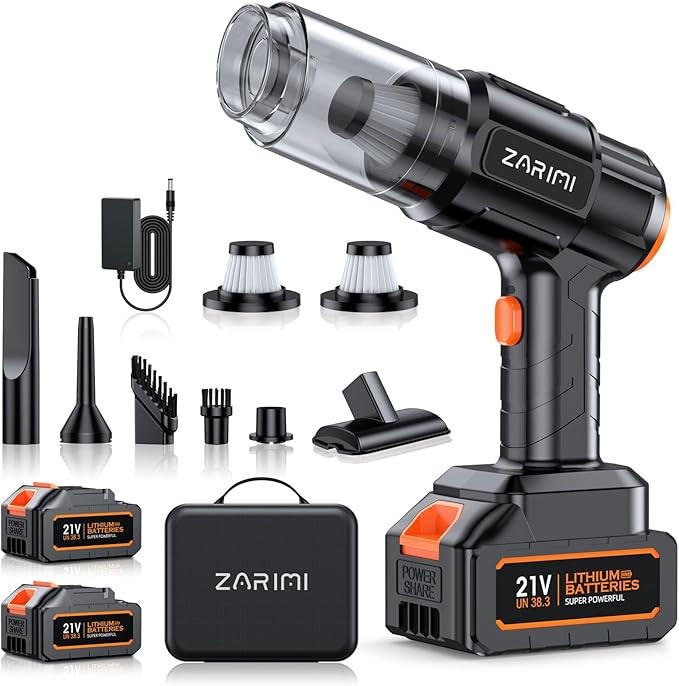 Car Vacuum Portable Cordless, 50000Pa High Power Rechargeable Dust Buster with 2 Batteries & Char... | Amazon (US)