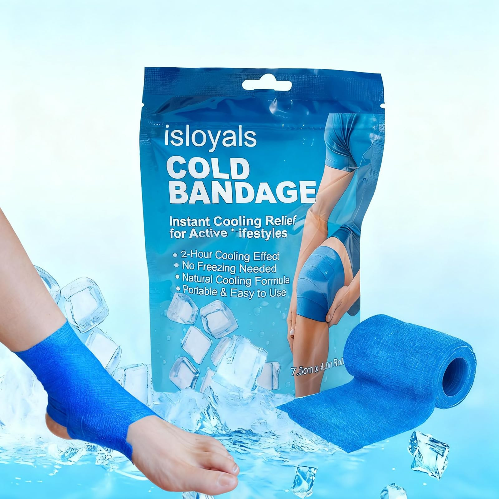 Ice Tape Blue -Self Sticking Instant Cooling Compression Wrap No Refrigeration | Amazon (US)
