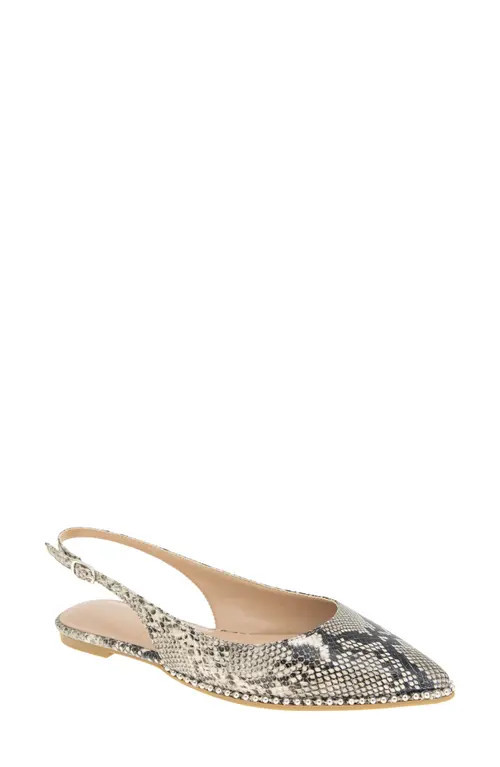 bcbg Valerie Slingback Pointed Toe Flat in Snake at Nordstrom, Size 5.5 | Nordstrom