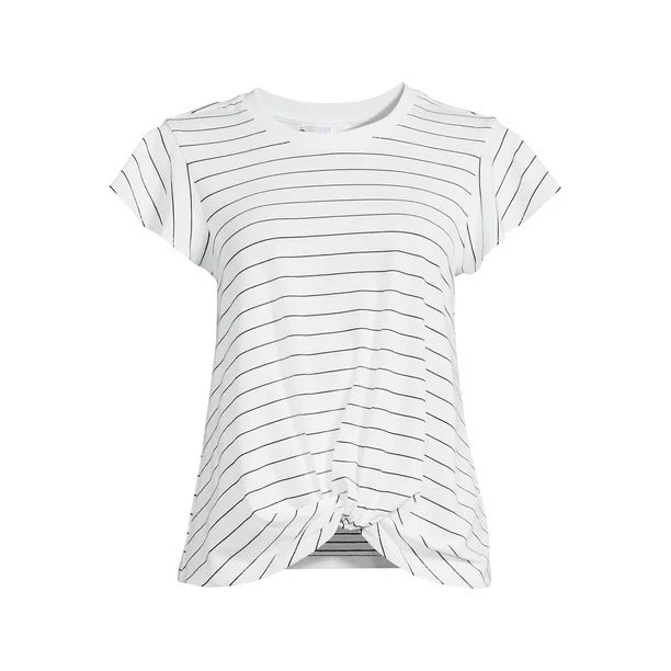 Time and Tru Women's Twist Top with Short Sleeves | Walmart (US)
