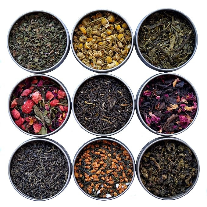 Heavenly Tea Leaves 9 Flavor Variety Pack, Loose Leaf Tea Sampler, 9 Assorted Loose Leaf Teas & H... | Amazon (US)
