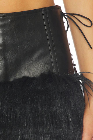 Faux Fur Mini Skirt in Black | Revolve Clothing (Global)