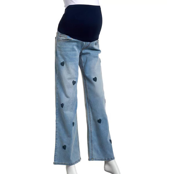 Womens Zoe + Phoebe Over The Belly All Over Heart Maternity Jeans | Boscov's Department Stores