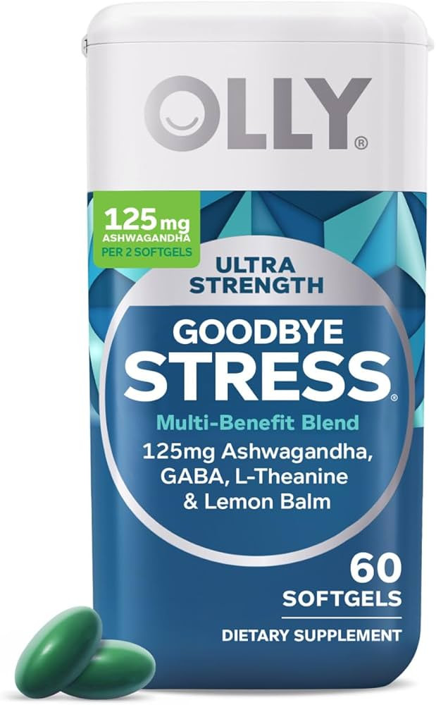 OLLY Ultra Strength Goodbye Stress Softgels, GABA, Ashwagandha, L-Theanine and Lemon Balm, Stress... | Amazon (US)