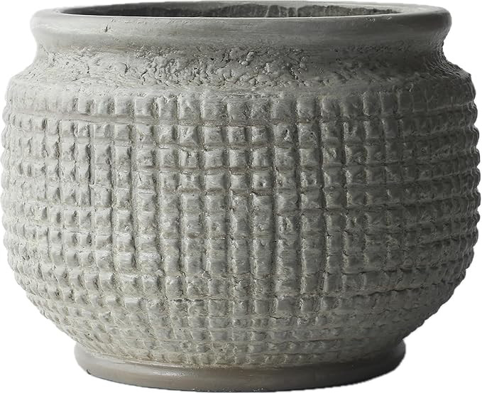 8 Inch Dia Vintage Concrete Planter with Drainage Rustic Plant Pot for Indoor Outdoor Plants Deco... | Amazon (US)