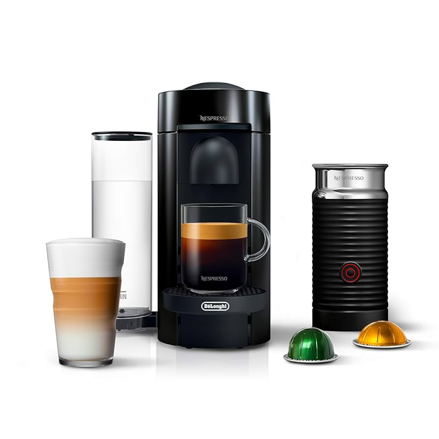 Nespresso VertuoPlus Coffee and Espresso Machine by De'Longhi with Milk Frother, Ink Black | Amazon (US)