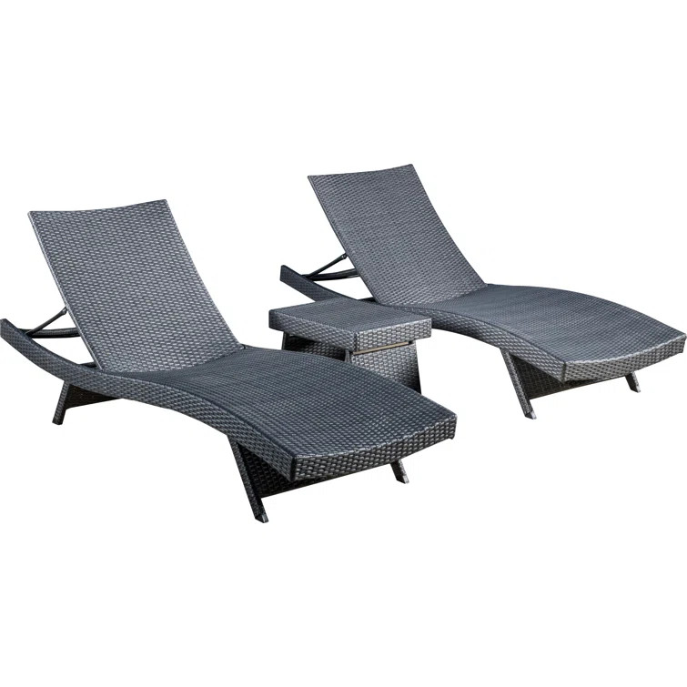 East Village 79.25'' Long Reclining Chaise Lounge Set | Wayfair North America