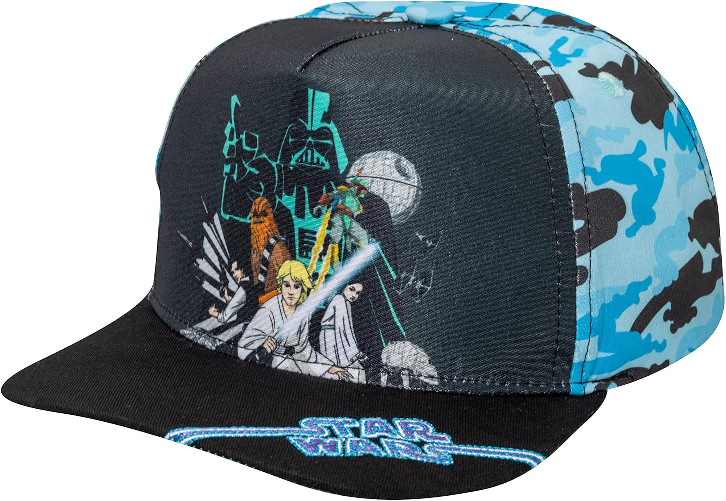 Star Wars Classic Embroidered Logo Flatbrim Baseball Cap Hat, Boys Youth | Amazon (US)