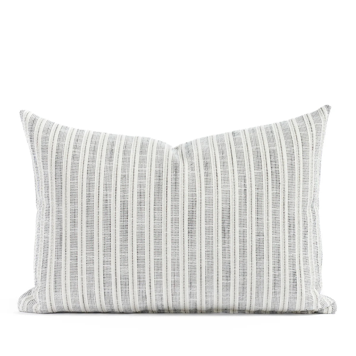 Amalfi Stripe 14x20 Outdoor Lumbar Pillow, Domino | Tonic Living