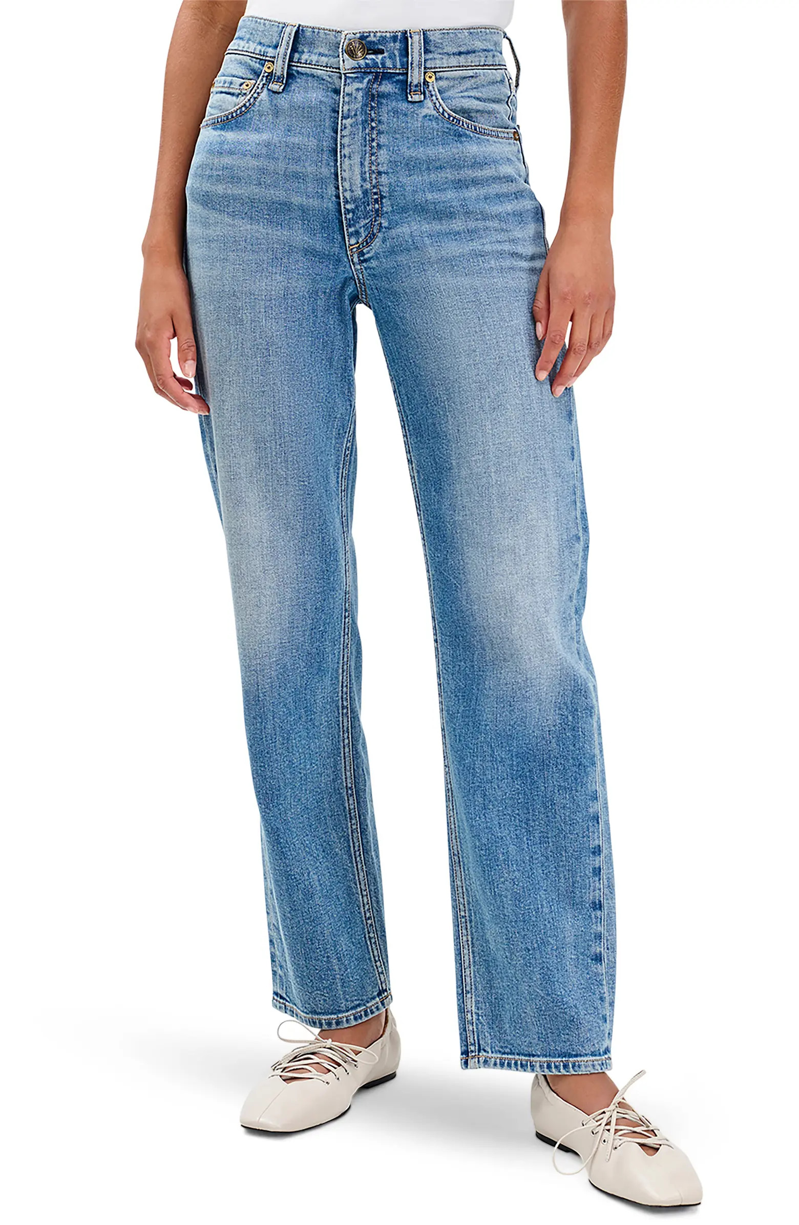 Harlow Mid Rise Ankle Straight Leg Jeans | Nordstrom