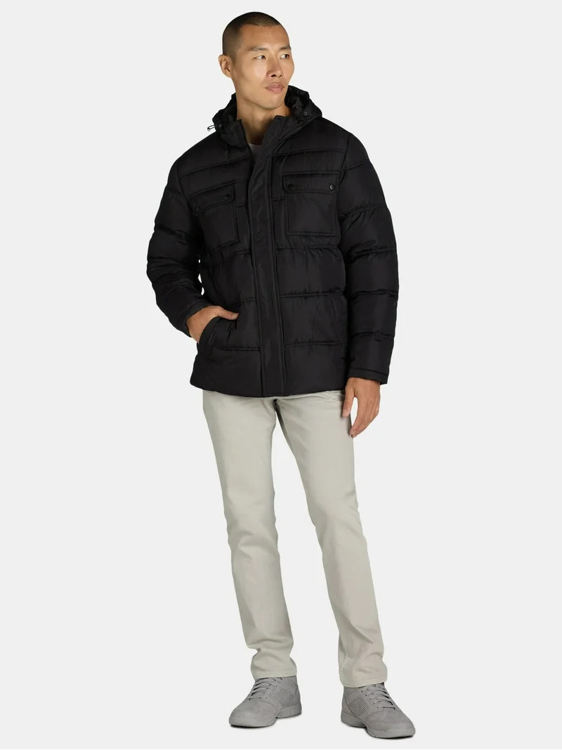 Big Chill Men’s Quilted Puffer Coat with Hood, Sizes M-XXL | Walmart (US)