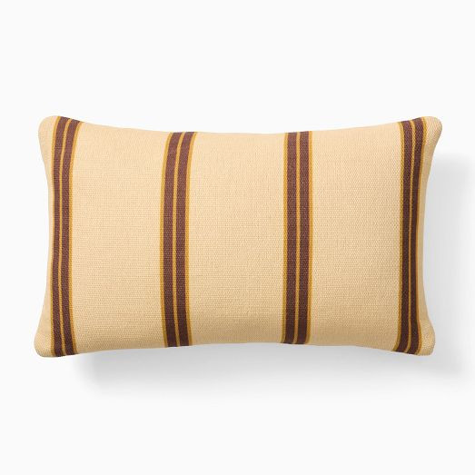 Emma Chamberlain Reversible Mini Stripe Outdoor Lumbar Pillow | West Elm (US)