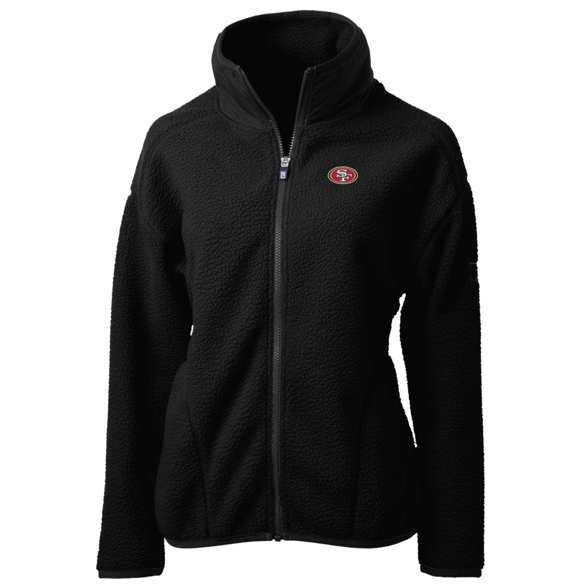 Women's San Francisco 49ers Cutter & Buck Black Cascade Eco Sherpa Fleece Full-Zip Jacket | NFL Shop